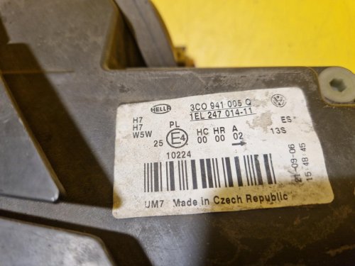 LEVÉ PŘEDNÍ SVĚTLO VW PASSAT B6 S ČOČKOU - 19913