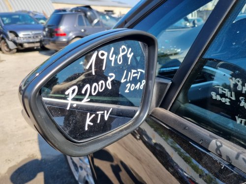 LEVÉ ZRCÁTKO PEUGEOT 2008 I (CU), ELEKTRICKY SKLOPNÉ, FACELIFT, ČERNÉ KTV - 19484