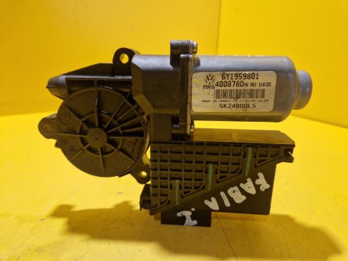 LEVÝ PŘEDNÍ MOTOREK STAHOVAČKY OKNA 6Y1959801 - ŠKODA FABIA I, FABIA II, ROOMSTER / VW POLO IV / SEAT IBIZA III, CORDOBA II - 19448