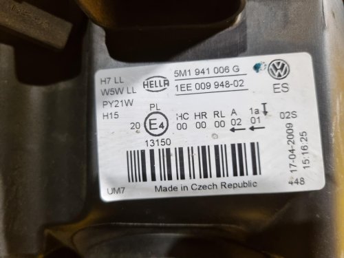 PRAVÉ PŘEDNÍ SVĚTLO VW GOLF V PLUS (5M1, 521) - 17948