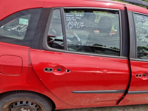 PRAVÉ ZADNÍ DVEŘE RENAULT CLIO III, FACELIFT, ČERVENÁ 727, KOMBI - 18907
