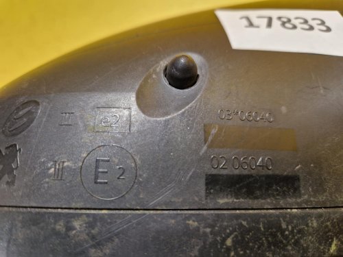 PRAVÉ ZRCÁTKO PEUGEOT 308 I / 207, STŘÍBRNÉ EZR, ELEKTRICKÉ - 17833