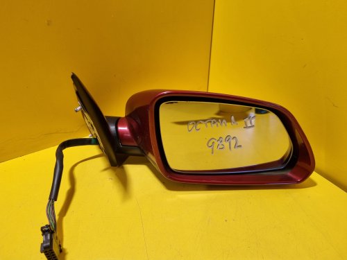 PRAVÉ ZRCÁTKO ŠKODA OCTAVIA II, ČERVENÉ, DLOUHÉ , ELEKTRICKÉ - 18020