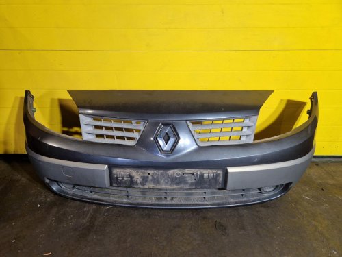 PŘEDNÍ NÁRAZNÍK RENAULT SCENIC II, ŠEDOČERNÝ TE866, S MLHOVKAMA - 19282