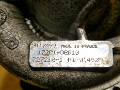 TURBO 17201-0G010 TOYOTA  AVENSIS I, II, COROLLA VIII, IX, COROLLA VERSO I, II - 2.0 D-4D - 19275