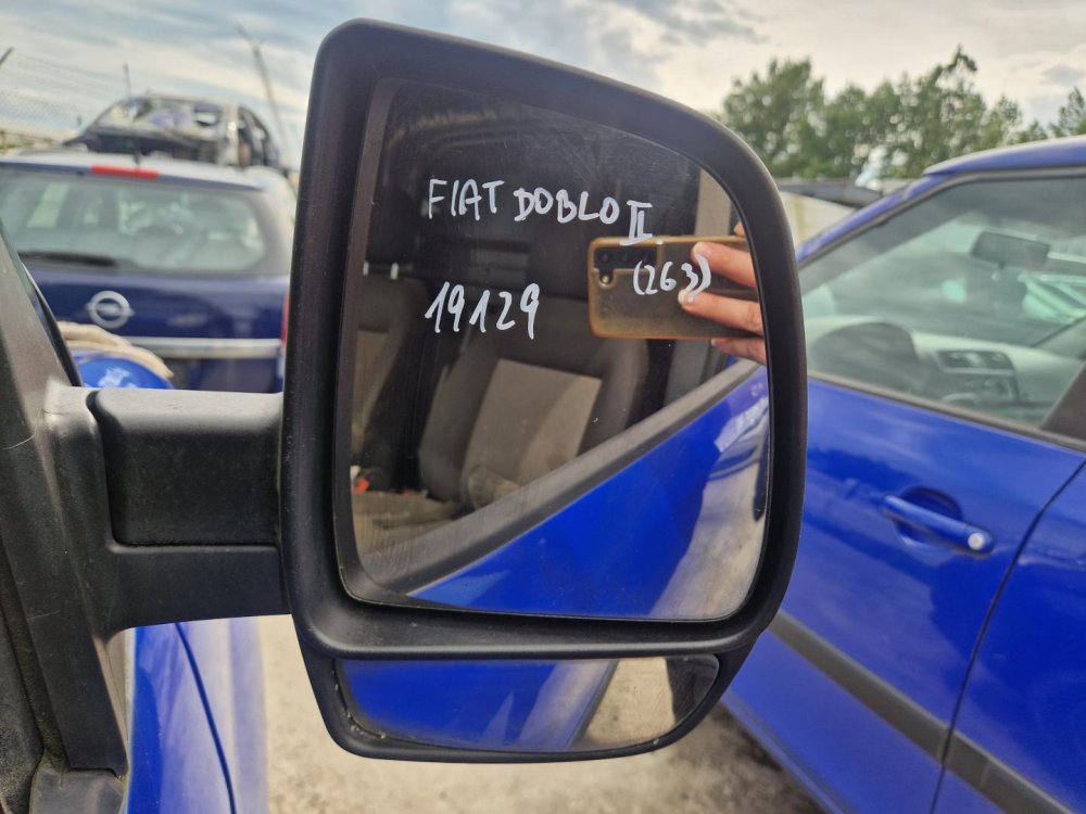 PRAVÉ ZRCÁTKO FIAT DOBLO II (263) /  OPEL COMBO D - FACELIFT, ELEKTRICKÉ, ČERNÉ NELAKOVANÉ - 19129