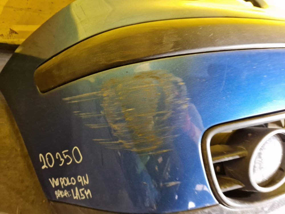 PŘEDNÍ NÁRAZNÍK VW POLO IV (9N), MODRÝ LA5M, S MLHOVKAMI - 20350